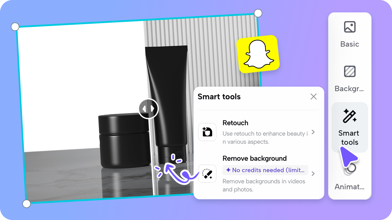 Seamless cropping and background removal